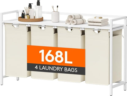 Lifewit Laundry Hamper 4 Section, 168L Pull out Laundry Clothes Basket Organizer by Lifewit