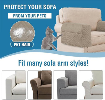 H.VERSAILTEX Armrest Covers for Sofa Water Resistant Couch Arm Covers Remote - Image 5