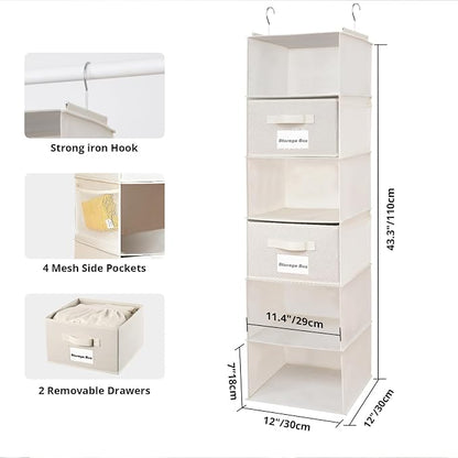 BrilliantJo 2 Pack 6 Shelves Hanging Closet Organizer - Image 3