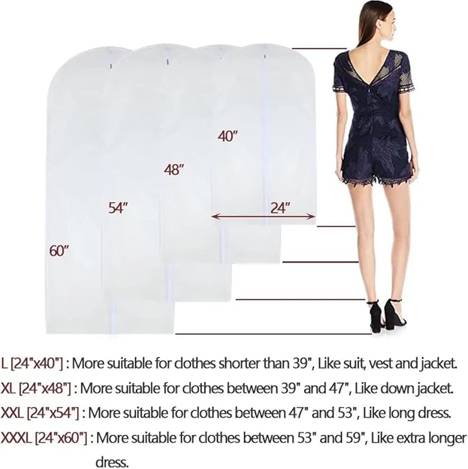 Garment Bags for Hanging Clothes Breathable Suit Bag Covers - Image 2