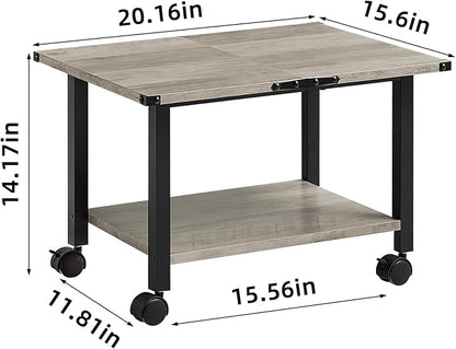 Lerliuo Under Desk Printer Stand, 2-Tier Industrial Mobile Printer Table - Image 2