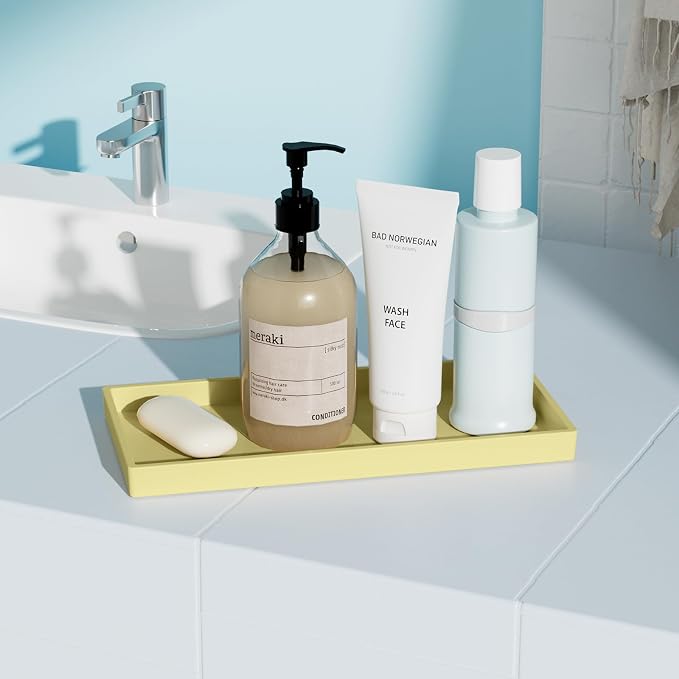 Vanity and Bathroom Tray, 9.8" ABS Countertop Organizer, Waterproof Vanity Tray - Image 3