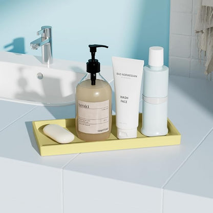 Vanity and Bathroom Tray, 9.8" ABS Countertop Organizer, Waterproof Vanity Tray - Image 3
