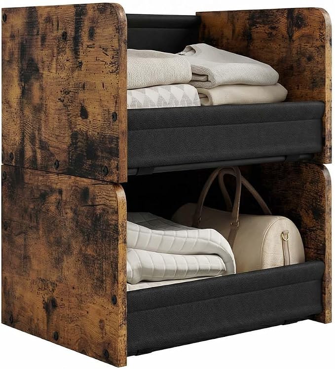 FOUCSSOMEI 2-Tier Stackable Closet Organizer and Storage Stackable Shelves – by FOUCSSOMEI