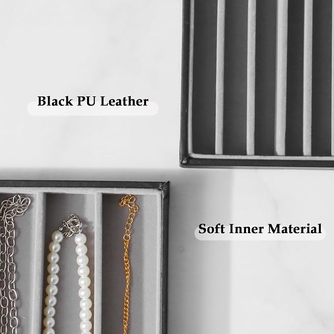 Large Jewelry Organizer Tray 2 Pack, Stackable Jewelry Storage Holder - Image 5