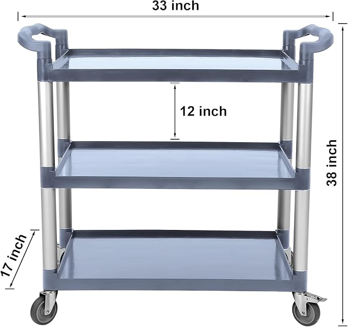 3-Tier Plastic Service Utility Cart - Image 5
