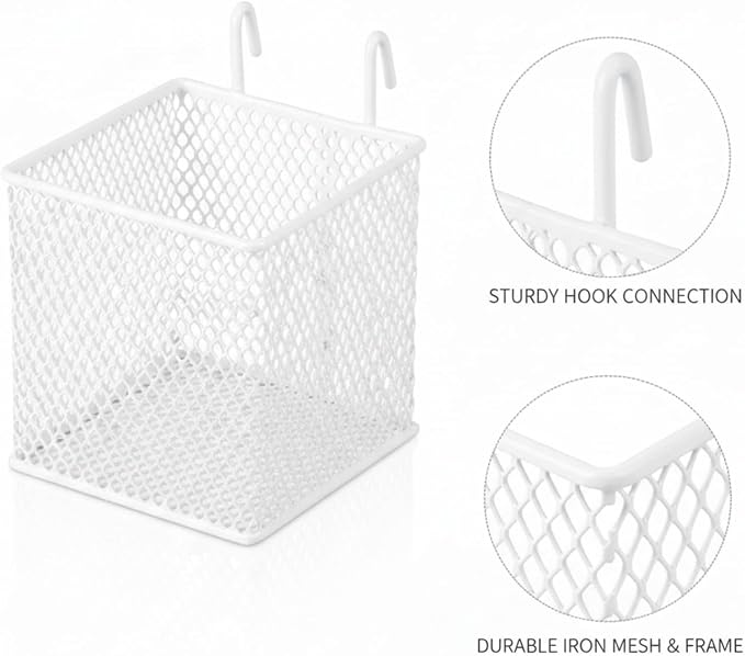 Wire Grid Hanging Basket, Iron Wall Mount Organizer - Image 6