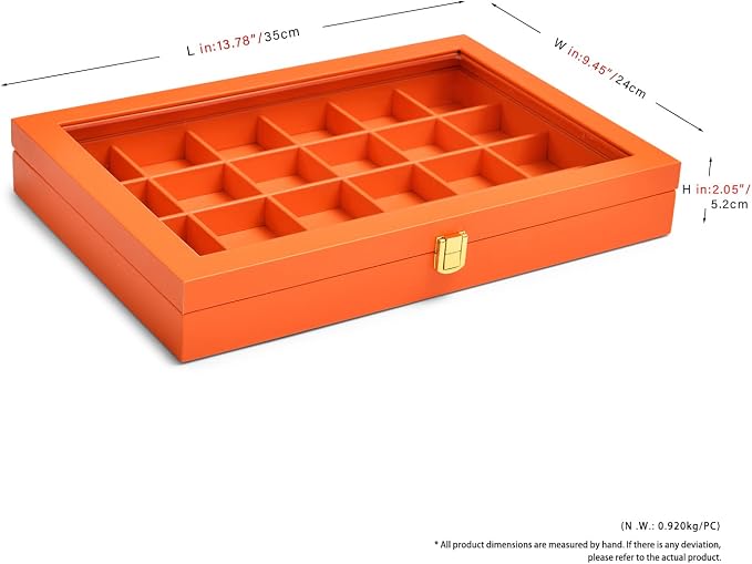 Oirlv 24 Grid Premium Leather Jewelry Organizer Tray - Image 6
