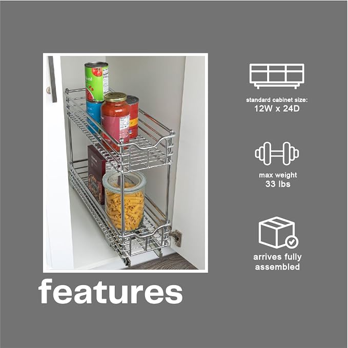 Household Essentials Glidez 2‑Tier Multipurpose Chrome‑Plated Steel - Image 5