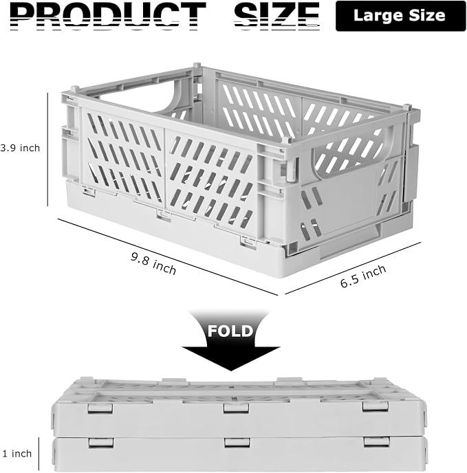 Tixill 2-Pack Mini Foldable Plastic Baskets - Image 2