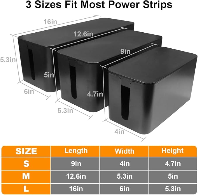 DUNCHATY 3 Pack Cable Organizer Box - Image 6