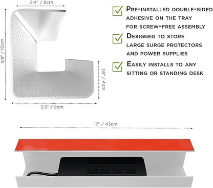 No-Screw Under Desk Cable Management Tray - Image 6