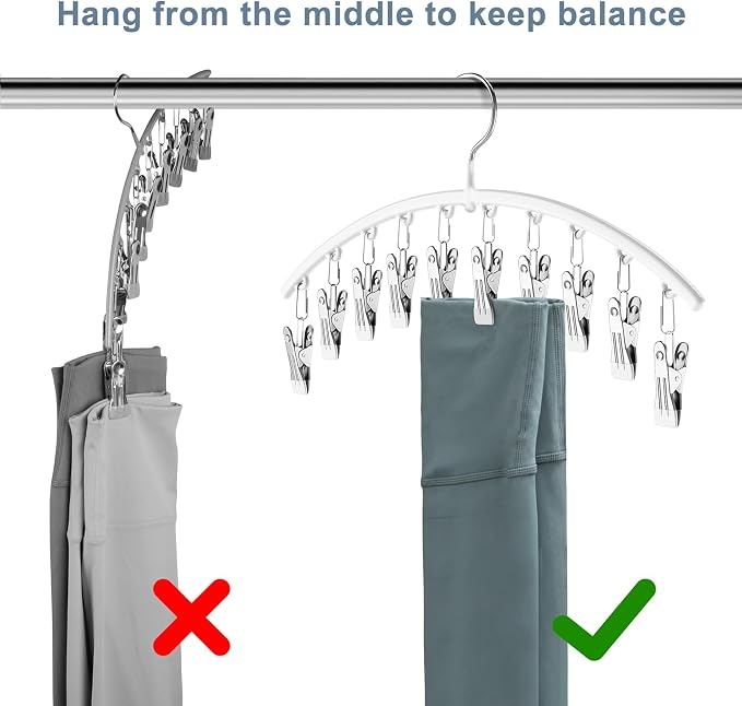 Legging Organizer for Closet, Metal Yoga Pants Hanger w/Rubber Coated 2 Pack - Image 4