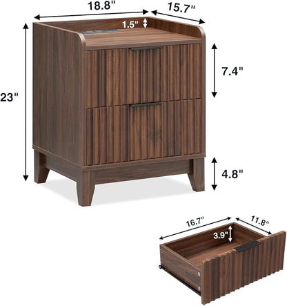 Wnutrees Fluted Nightstand - Image 2
