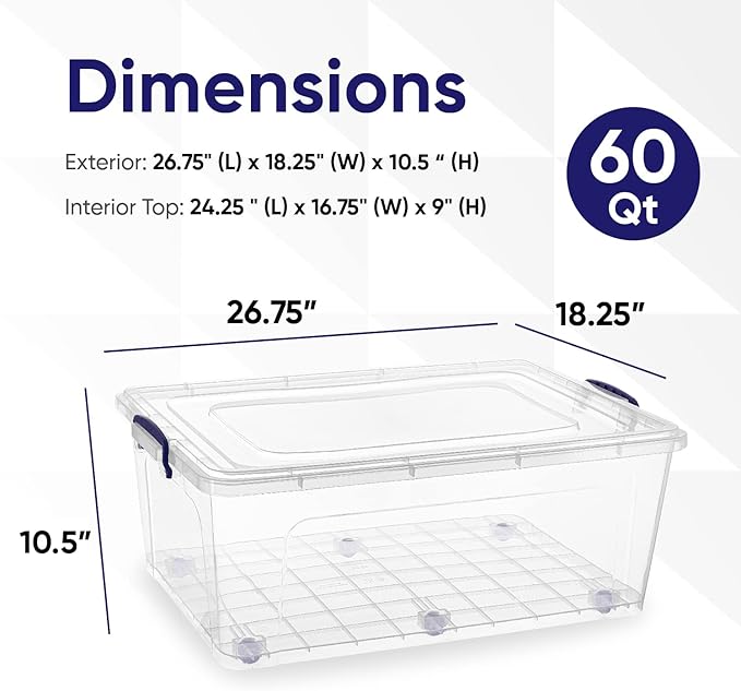 Superio Storage Bins with Lids- Clear Boxes - Image 2
