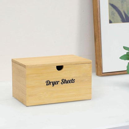 Bamboo Dryer Sheet Holder with Lid, Dryer Sheet Container - Image 7