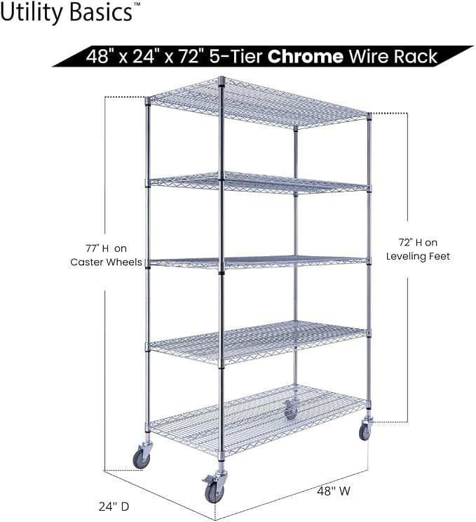NSF Commercial 5-Tier Wire Shelving - Image 7