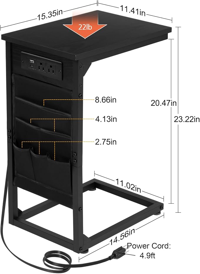 AMHANCIBLE C Shaped End Table - Image 3