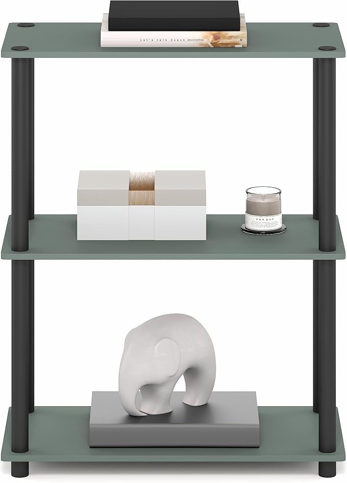 Furinno Turn-N-Tube Storage Shelves, 3-Tier Book Shelf, Corner Shelf, Toolless - Image 4