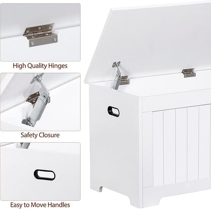 Wooden Storage Chest, 30/40 Inch Storage Trunk w/2 Safety Hinges, Storage Bench - Image 7