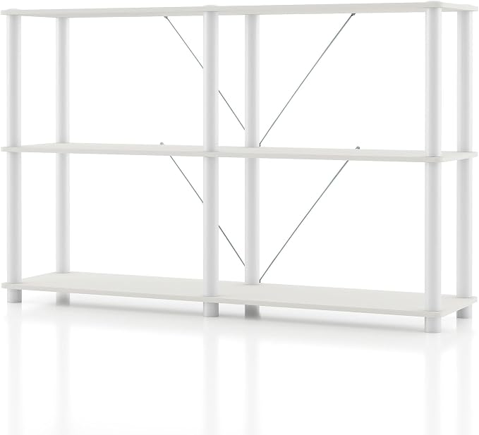 Homes: Inside + Out Apexa Modern 3-Tier Extra Wide Shelving Units, Collectibles by HOMESInsideOut