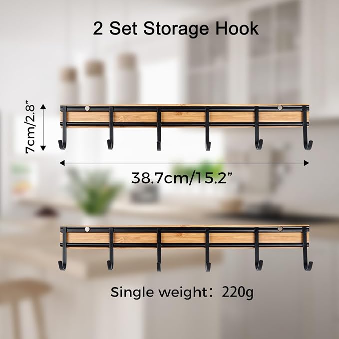 Kitchen Utensil Hanger, Wall Mout Kitchen Utensil Holder Organizer Rack - Image 7