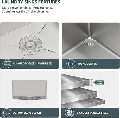 21 Laundry Sink Stainless Steel - Image 4