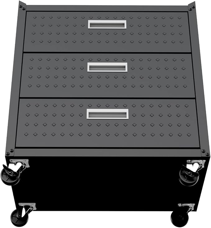 Manhattan Comfort Fortress 31.5-Inch Rolling Garage Tool Chest, 3-Drawer - Image 9
