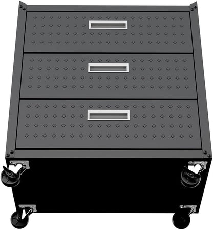 Manhattan Comfort Fortress 31.5-Inch Rolling Garage Tool Chest, 3-Drawer - Image 9