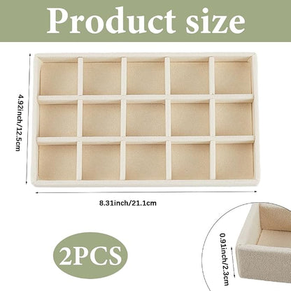 2Pcs 5 x 8.3 Inch Stackable Jewelry Trays Earring Holder Organizer Antique - Image 2