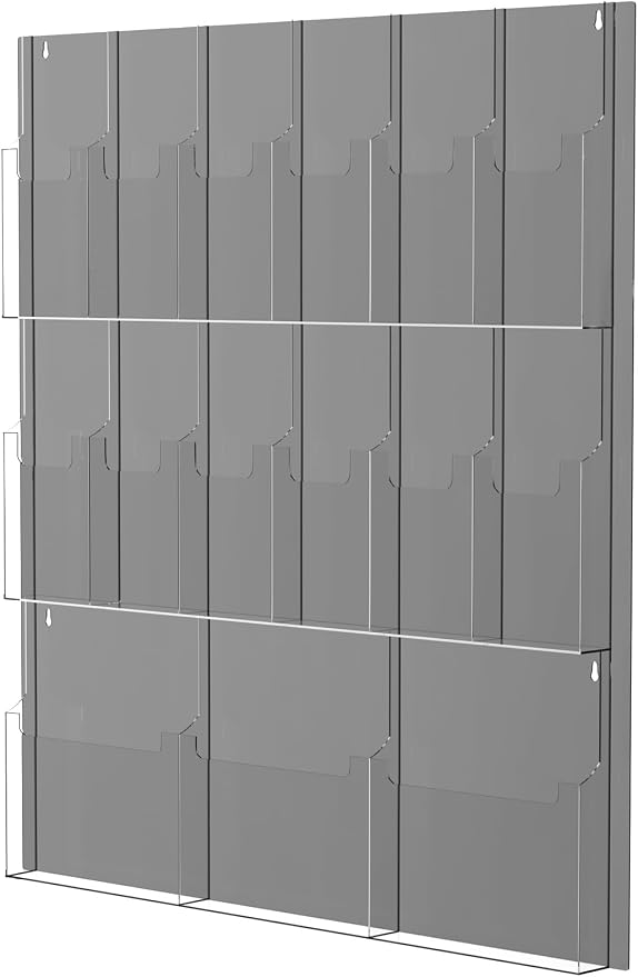 Acrylic Brochure Pamphlet Holder, 3 Magazine Holders and 12 Pamphlet Holders by Nalwort