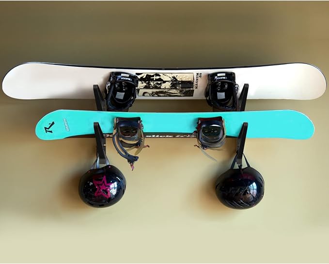 Poskad Snowboard Wall Mount Rack, Adjustable Storage Layers Space Saving Design - Image 5