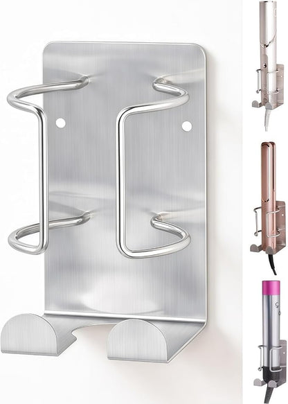 Curling Iron Holder, Stainless Steel Flat Iron Holder Wall Mount, Hair by PTALSEAW-PortableDryerHolder