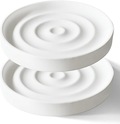 2 Pack Diatomite Soap Dish Holder, Quick Dry Stone Bar Holder, Water Absorbent by SlowSLog
