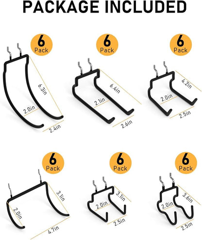 INCLY 36 Pack Heavy Duty Pegboard Hooks, 1/4" Pegboard Drill Holder Tool - Image 2