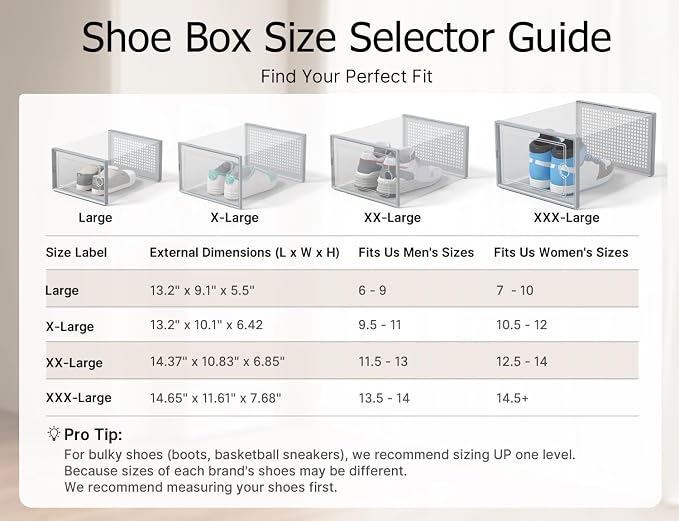 Kuject XX-Large Shoe Storage Boxes 12 Pack, Entryway & Under-Bed Storage - Image 8