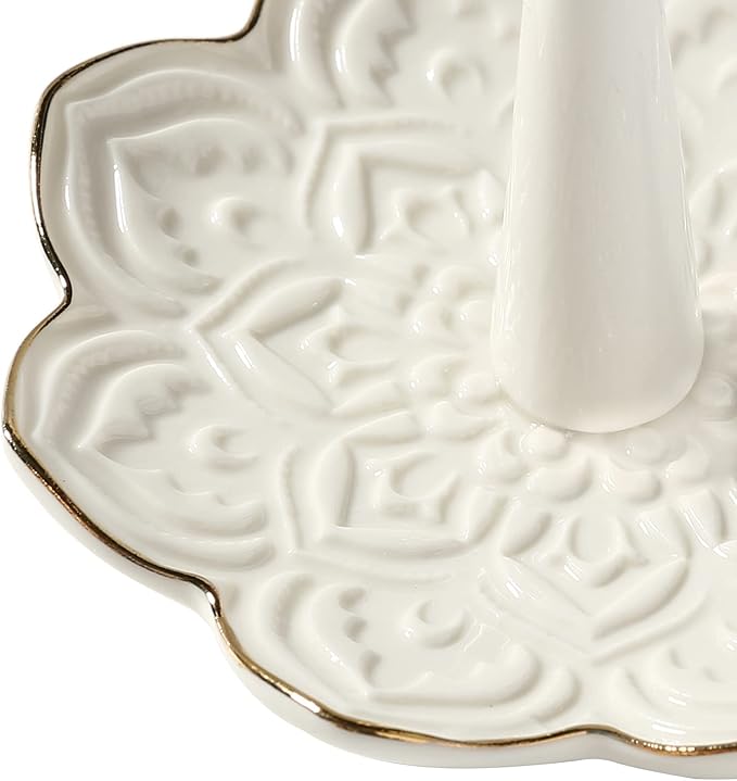 Ceramic White Mandala Jewelry Holder Decorative Ring Holder/Trinket Tray - Image 7