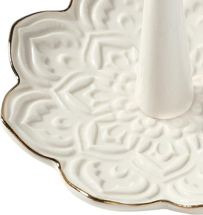 Ceramic White Mandala Jewelry Holder Decorative Ring Holder/Trinket Tray - Image 7
