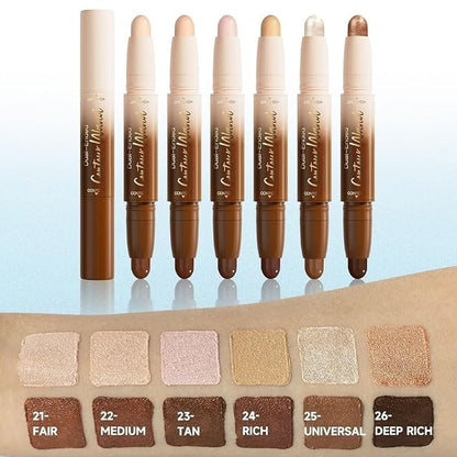 evpct Black Cocoa & Bronzer Shimmer Cream Contour Stick Face Body Makeup Dual - Image 6