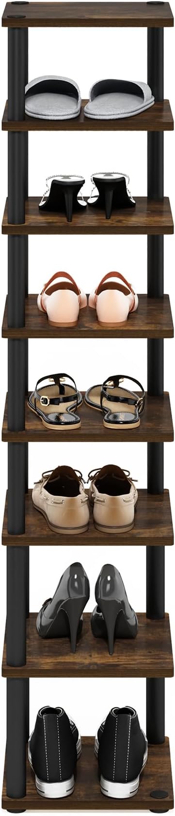 Furinno Turn-N-Tube Vertical Shoe Rack, 8-Tier Narrow Shoe Organizer, Free - Image 5