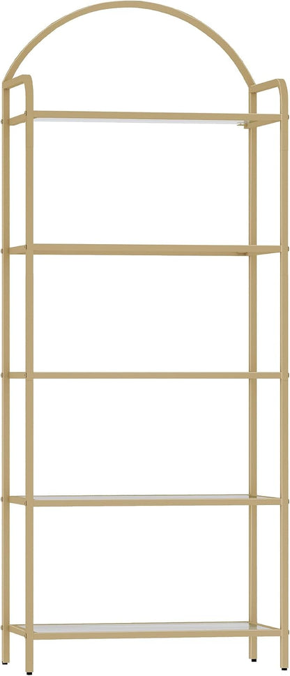 Hzuaneri Bookcase Bookshelf, Tempered Glass Bookshelves | Slim Shelving Unit by Hzuaneri