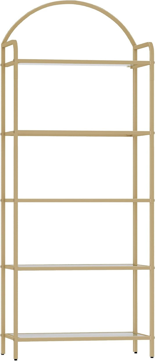 Hzuaneri Bookcase Bookshelf, Tempered Glass Bookshelves | Slim Shelving Unit by Hzuaneri