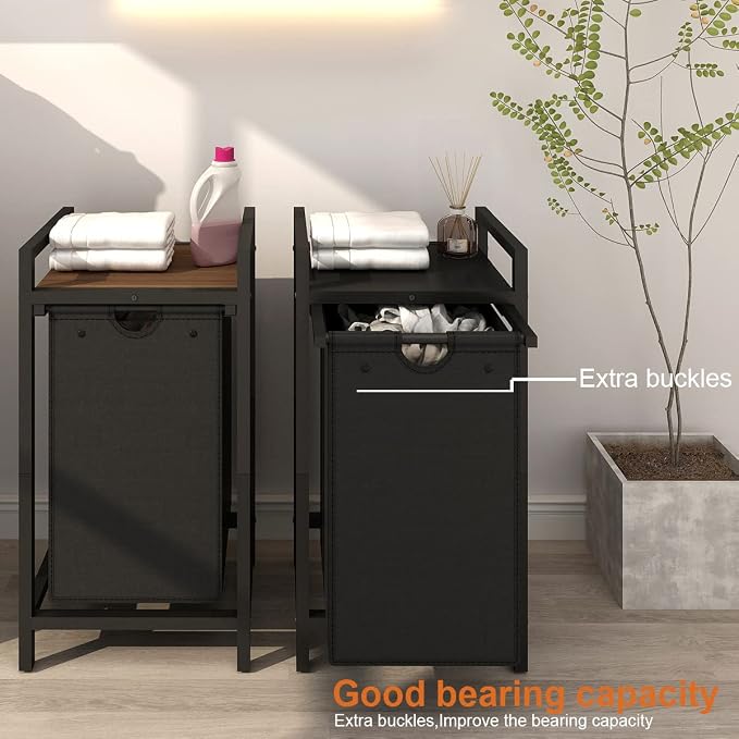 LAATOOREE Laundry Hamper, Two-Color Laundry Basket - Image 5