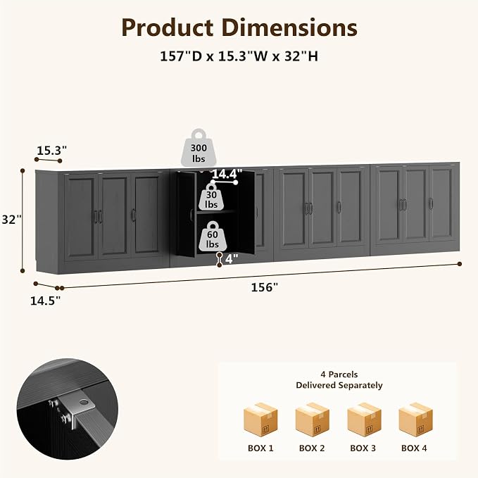 157" W Modern Buffet Cabinet - Image 2