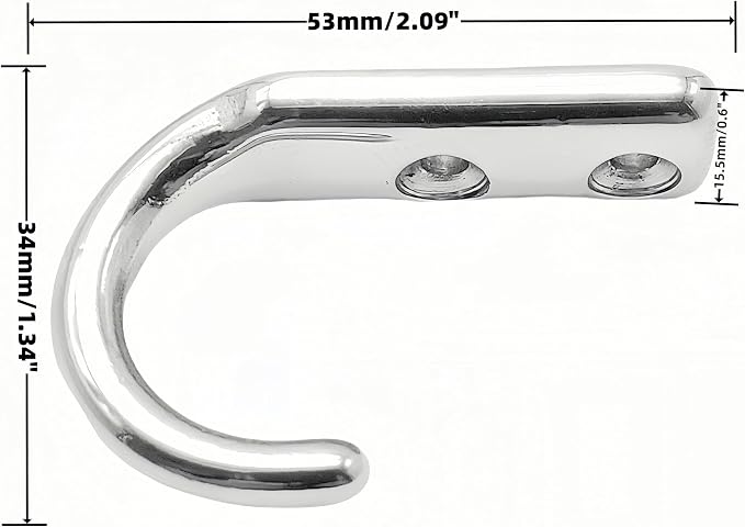 Heavy Duty Stainless Steel 316 Wall Hooks, Marine Grade Wall Hanger Key Hook - Image 8