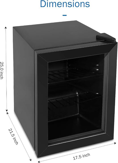 Compact Mini Freezer with LED Light 3-Layer Glass Display Door 2.1 Cu Ft with 2 - Image 7