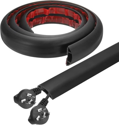 HARFINGTON 4ft Cord Cover Floor W0.6 x H0.33 Inner Channel PVC Hide Extension by HARFINGTON
