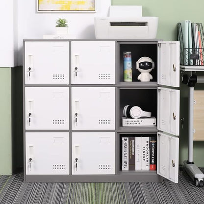 Metal Locker 9 Door Storage Cabinet, Steel Storage Lockers - Image 2