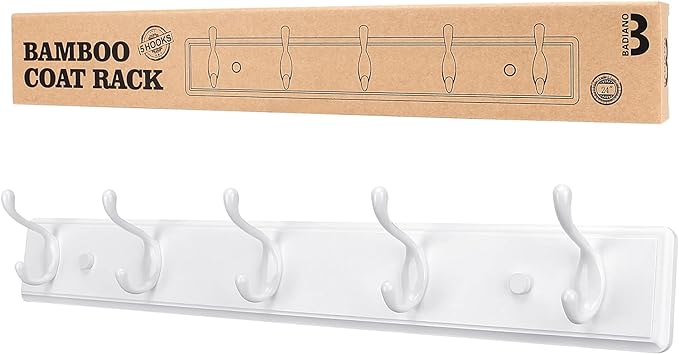 Wooden Coat Rack, Wall-Mounted Organizer by BADIANO