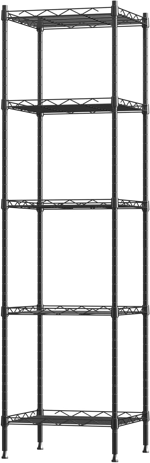 5 Tier Standing Metal Wire Shelving Unit, Adjustable Height, Storage Shelf Units by Unknown